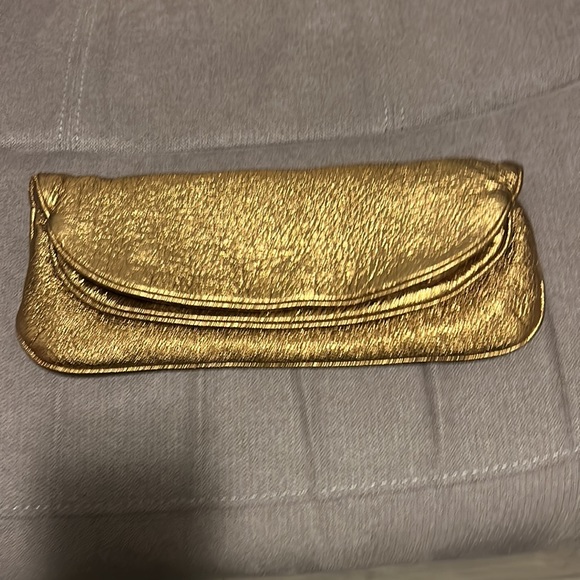 Jamin Puech Gold Magnetic Foldover Leather Clutch - Picture 2 of 8